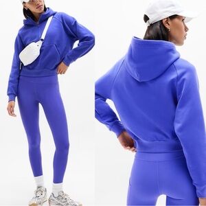 NWT Athleta Easy Fleece 1/2 Zip Hoodie in Borealis XL